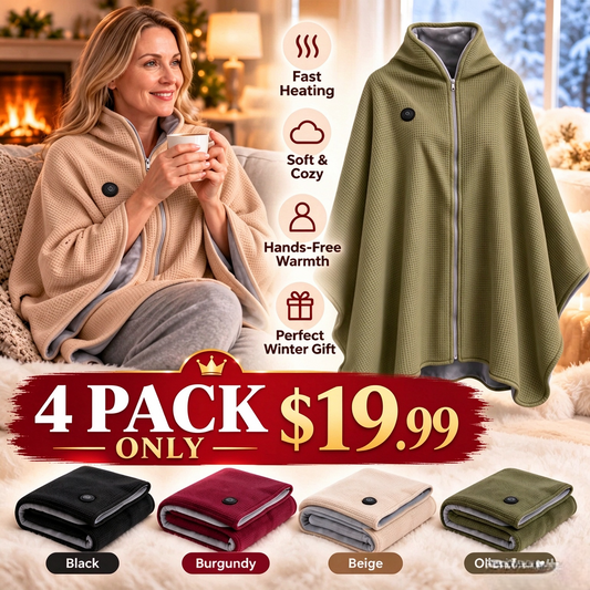 Wearable Heated Blanket Wrap for Women – Ultra-Soft Fleece Winter Cover